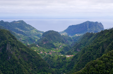 Valley seen from Balcoes, Madeira island, Portugal