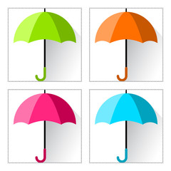 Set of colorful umbrella. Vector illustration