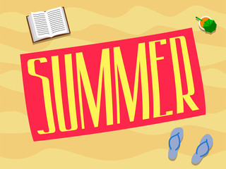 Summer is inscription on beach towel
