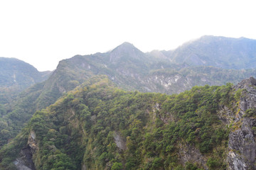 Breathtaking View of Lush Green Mountains Near Shakadang Trail in Taroko Gorge National Park