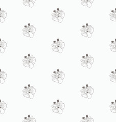 Vector Colorful Seamless Pattern with Drawn Flowers