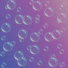 Abstract Creative concept vector shiny transparent bubbles for Web and Mobile Applications isolated on purple background, aqua art illustration template design, business infographic and social media