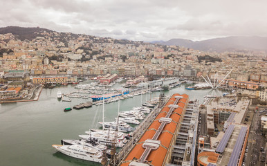 Aerial view of Genoa city