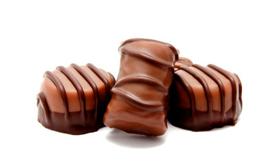 Assortment of chocolate candies sweets isolated