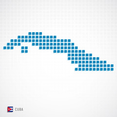 Cuba map and flag icon
