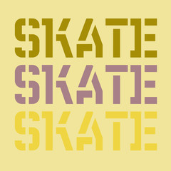 Skate typography t-shirt graphic, typographic series. Simple graphics.
