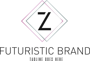 Fototapeta premium Modern Elegant Silver Rose Gold Geometric Letter Z Logo