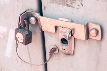 Vintage key pastel color to creative texture and pattern for design and decoration isolate on background close up