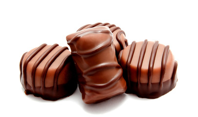 Assortment of chocolate candies sweets isolated