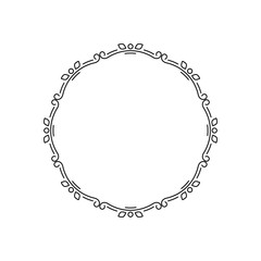 Elegant round frame in a romantic style for the design of the album, wedding invitations, postcards and other handmade products. Border silhouette of a digital stamp.