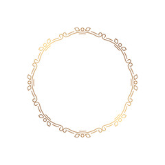 Elegant round frame in a romantic style for the design of the album, wedding invitations, postcards and other handmade products. Border silhouette of a digital stamp.