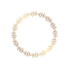 Elegant round frame in a romantic style for the design of the album, wedding invitations, postcards and other handmade products. Border silhouette of a digital stamp.