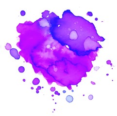 Fototapeta premium Colorful abstract watercolor texture stain with splashes and spatters. Modern creative watercolor background for trendy design.