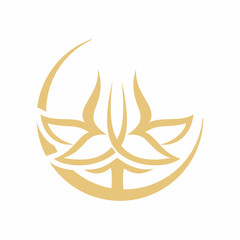 Lotus Flower Logo Vector Silhouette