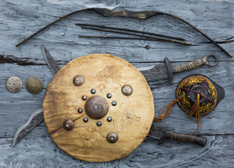 shield and sword of the ancient Mongols