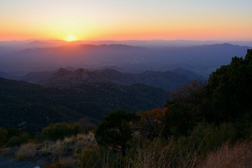 Fototapeta na wymiar Southern Arizona Sunset Sells Tohono O'Odham Southwest Mountains