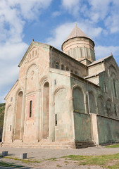 The Svetitskhoveli Cathedral , literally the Cathedral of the Living Pillar is an Eastern Orthodox cathedral located in the historic town of Mtskheta, Georgia