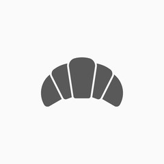 croissant icon, bread vector