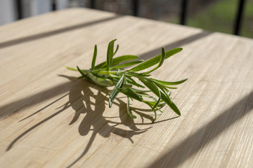 Rosemary herb Isolated on cutting board3