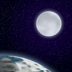 Fototapeta na wymiar Full moon. Vector illustration.