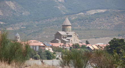The Svetitskhoveli Cathedral , literally the Cathedral of the Living Pillar is an Eastern Orthodox cathedral located in the historic town of Mtskheta, Georgia - 200939319