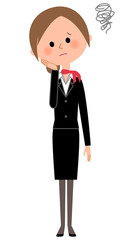 制服の女性　困る