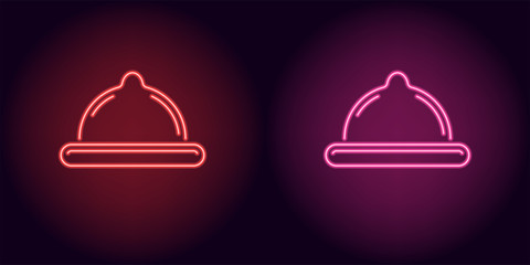 Neon condom in red and pink color