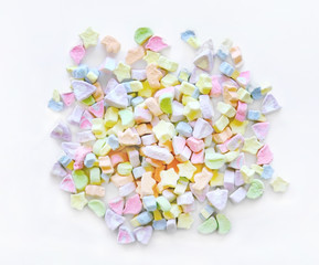 Mini dehydrated marshmallows for sweet cereal.  Sugar loaded colorful breakfast food.