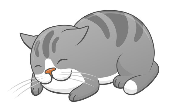 Cartoon cute sleeping cat