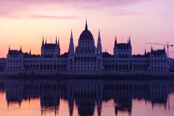 Fototapeta na wymiar Budapest Parliament at Sunrise.