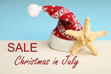 Christmas cap and starfish