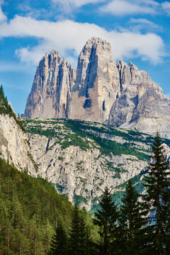 Monte Piana peak. Dolomite mountains near Cortina d'Ampezzo