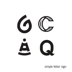 A set of simple letter characters on different topics