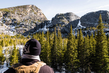 Mountain Male Hiker Landscape Scene