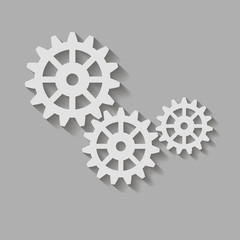 Gears with a shadow. Vector icon