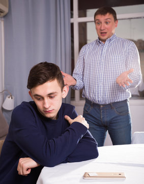Father is wanting talking with his adult son after conflict