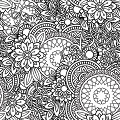 Doodles Floral Seamless Pattern