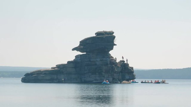 Beautiful lake Borovoe in Kazakhstan in summer vacation