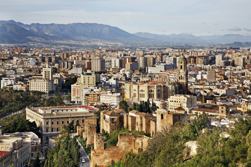 Panoramic view of Malaga. Spain