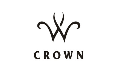 Obraz premium King Queen Crown Initial Letter W logo for Woman, Women, Wife, Wellness, Wealth, Wedding 