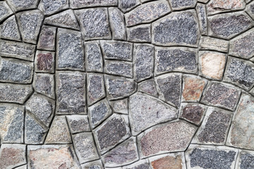 Rubble gray stone wall, rubblework