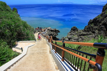 Stairs leading down to the snorkelling & Scuba Diving Spots