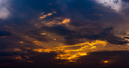 Panoramic view of dramatic sky with clouds