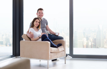 couple using tablet at home