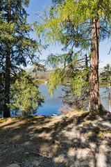 Strbske Lake landscape in Slovakia.
