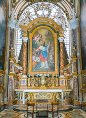 Fototapeta na wymiar Saint Louis of the French chapel in the homonymous church in Rome, Italy.