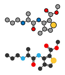 Articaine local anesthetic drug molecule.