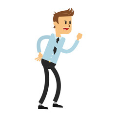 Businessman with hand clenched cartoon vector illustration graphic design