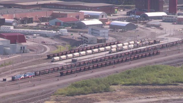 Ore train in Kiruna mine (Kiirunavaara) in the north of Sweden.