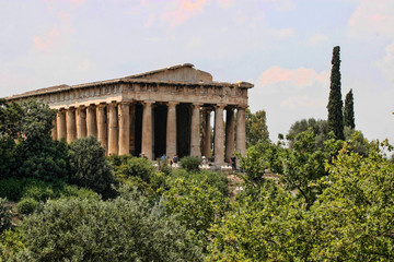 Fototapeta na wymiar Long Roman Temple on Acropolis, Athens, Greece